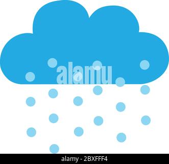 Cloud snow falls icon weather vector illustration isolated on white background eps 10 Stock Vector