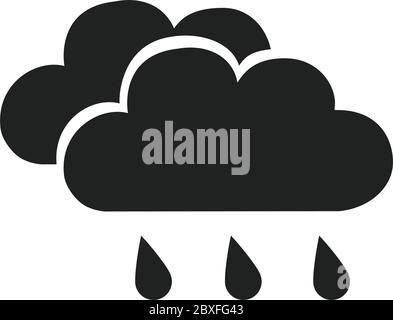 Rain cloud icon in flat style isolated on white background symbol for web site design, app, weather vector illustration EPS10 Stock Vector