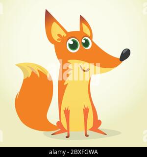 Cute cartoon fox character. Vector illustration Stock Vector