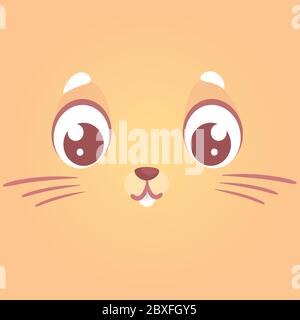 Happy Bunny rabbit cartoon. Vector illustration of happy laughing  rabbit face. Design for Easter Stock Vector