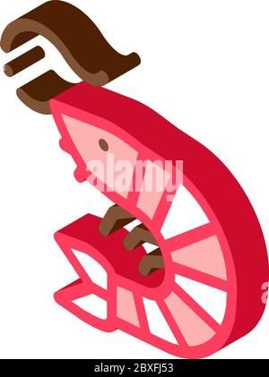 shrimp isometric icon vector illustration Stock Vector