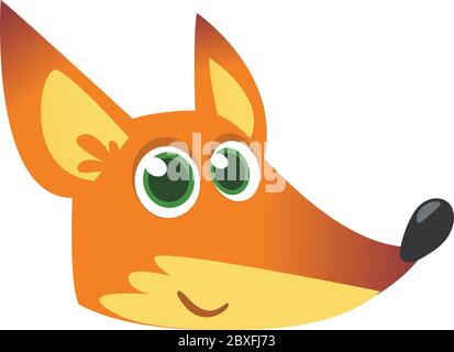 Cute cartoon fox head icon. Vector illustration Stock Vector