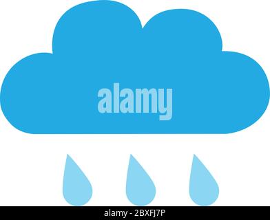 Cloud sun icon flat vector Illustration isolated on white eps 10 Stock Vector