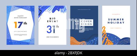 Set of abstract creative artistic templates. Universal cover Designs for Annual Report, Brochures, Flyers, Presentations, Leaflet, Magazine. Stock Vector