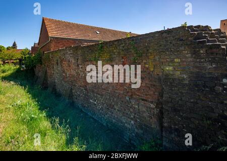 D-Schermbeck, D-Schermbeck-Altschermbeck, Lower Rhine, Muensterland, Hohe Mark Westmuensterland Nature Park, Rhineland, North Rhine-Westphalia, NRW, rest of the Old Town Wall Stock Photo