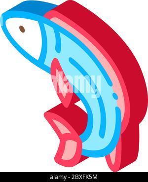fish isometric icon vector illustration Stock Vector