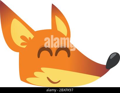Cute cartoon fox head icon. Vector illustration Stock Vector