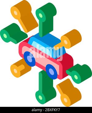 universal network of cars icon vector outline illustration Stock Vector ...