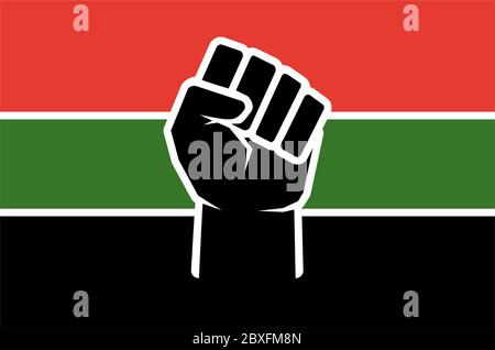 Raised fist Flag illustration design. Black Lives Matter Stock Vector