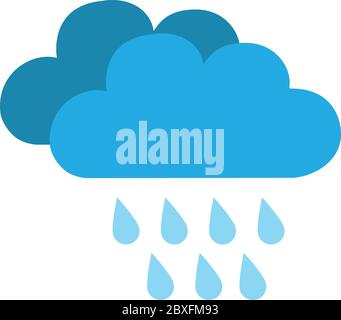 Rain cloud icon isolated on white background vector illustration for web site design, app, weather eps10 Stock Vector