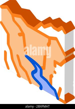 mountain landscape isometric icon vector illustration Stock Vector