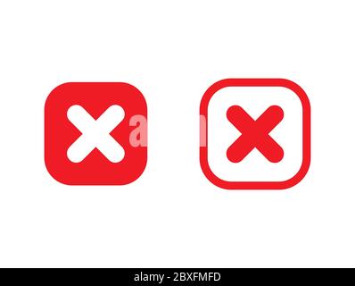 Cross Icon with Rounded Box Stock Photo