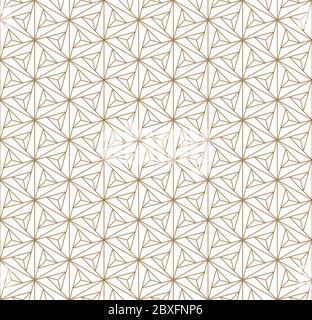 Seamless geometric pattern inspired by Japanese Kumiko ornament.For template,fabric,textile,wrapping paper,laser cutting and engraving. Japanese patte Stock Vector