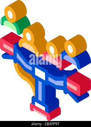 riding bike in public isometric icon vector illustration Stock Vector