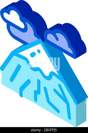 head of mountain isometric icon vector illustration Stock Vector