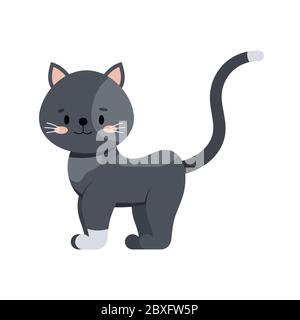Cute cat icon isolated on white background. Stock Vector