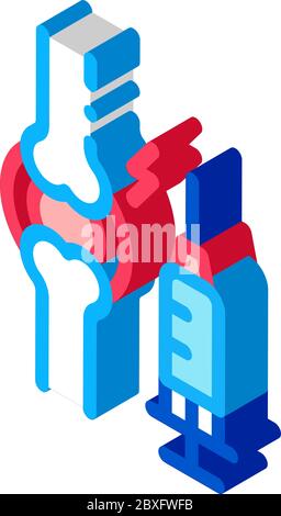 preventive injection for arthritis isometric icon vector illustration Stock Vector