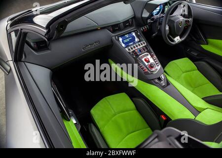 Lamborghini Aventador interior Stock Photo
