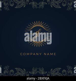 Elegant luxury initial letter ZL logo. This logo icon incorporate with abstract rounded thin geometric shape in floral background. Stock Vector