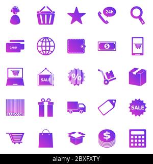 E-commerce gradient icons on white background, stock vector Stock Vector