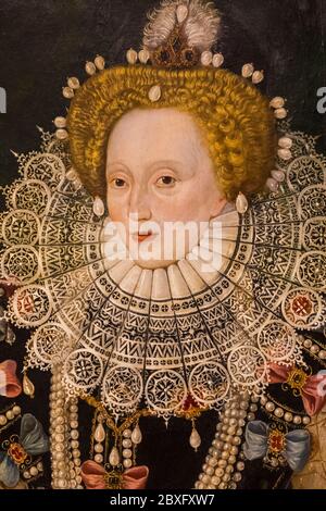 The Armada Portrait of Elizabeth I of England by Unknown English Artist dated 1588 Stock Photo