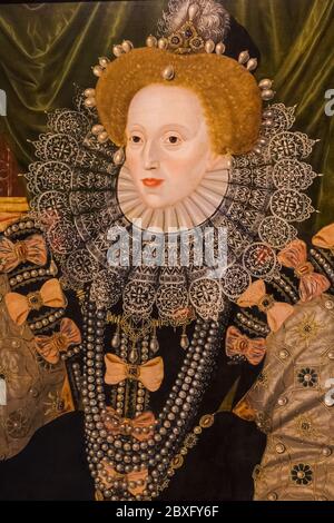 The Armada Portrait of Elizabeth I of England by Unknown English Artist dated 1588 Stock Photo