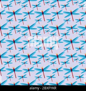 dragonfly seamless pattern vector illustration background Stock Vector