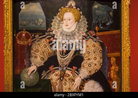 The Armada Portrait of Elizabeth I of England by Unknown English Artist dated 1588 Stock Photo