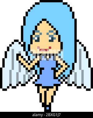 vector pixel art angel isolated Stock Vector Image & Art - Alamy