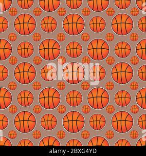 basketball ball seamless pattern vector illustration background for sport concept Stock Vector