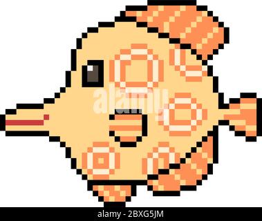 vector pixel art fish isolated Stock Vector Image & Art - Alamy