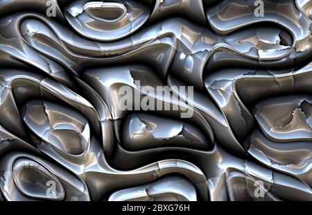 distressed abstract futuristic metal art Stock Photo