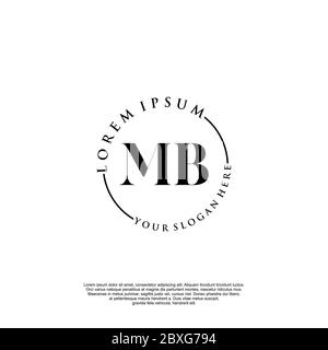 MB Initial Letter handwriting logo hand drawn template vector, logo for ...