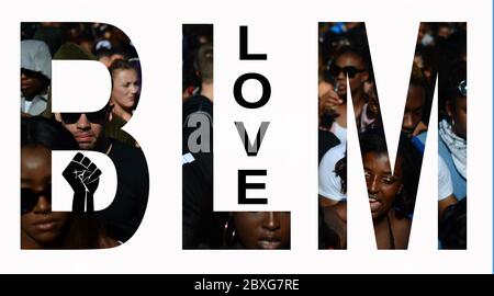 Black Lives Matter, LOVE Stock Photo