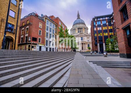 London cityscape with St Paul's Cathedral, England, UK, in the early morning light Stock Photo