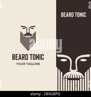 Beard Tonic Logo Stock Vector