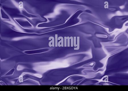Purple liquid shiny background.  Wavy satin elegance  texture. Stock Photo