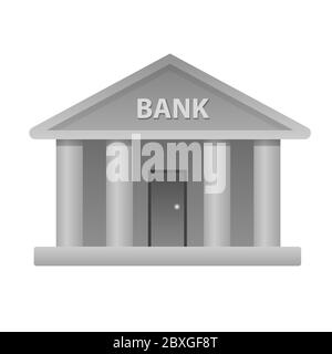 illustration of the bank building icon on the white background Stock Vector