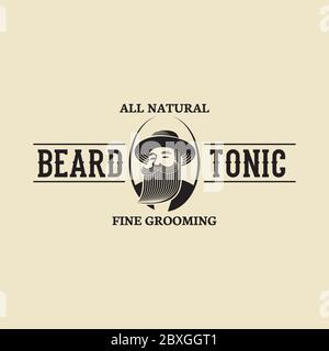 Beard Tonic Logo Stock Vector