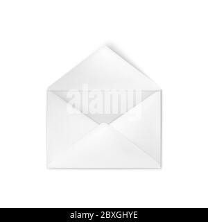Realistic empty open white envelope. Vector illustration Stock Vector