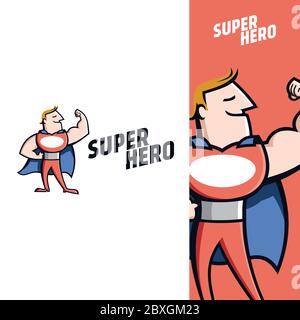 Super Hero Cartoon Template Stock Vector