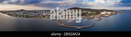 Albany Australia November 10th 2019 : Aerial view of the West Australian town of Albany, an important shipping port and the oldest colonial settlement Stock Photo