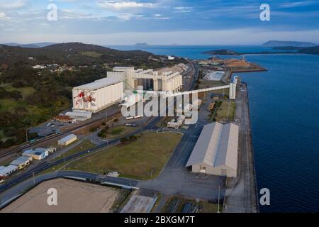 Albany Australia November 10th 2019 : Aerial view of the West Australian town of Albany, an important shipping port and the oldest colonial settlement Stock Photo