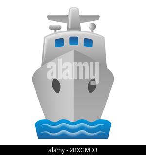 illustration of the cruise liner icon in the sea Stock Vector