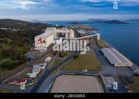 Albany Australia November 10th 2019 : Aerial view of the West Australian town of Albany, an important shipping port and the oldest colonial settlement Stock Photo