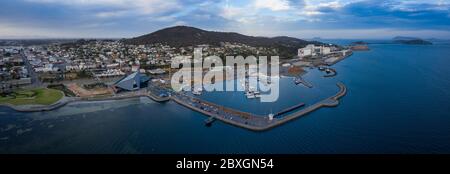 Albany Australia November 10th 2019 : Aerial view of the West Australian town of Albany, an important shipping port and the oldest colonial settlement Stock Photo