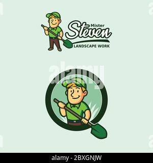 Landscape Work Cartoon Stock Vector