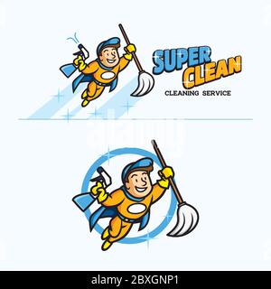 Super clean for cleaning service logo Royalty Free Vector