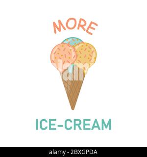 Vector more Ice cream illustration. Great for summer holidays, backgrounds, gifts, packaging design projects. Surface pattern design. Stock Vector