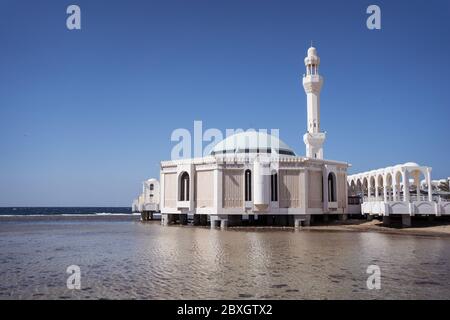 Jeddah / Saudi Arabia - January 20, 2020: Beautiful Mosque near the sea Stock Photo